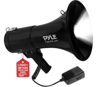 Pyle Altavoz megáfono PA Compacto portátil, megáfono Recargable de 50 W con Sirena, Volumen Ajustable, Altavoz de Mano Ligero, para Entrenadores, árbitros y Salvavidas