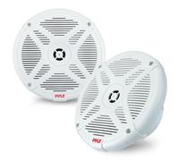 Pyle Altavoz náutico de 6,5 Pulgadas, IP-X4 de 2 vías, Impermeable y Resistente a la Intemperie, Sistema de Sonido estéreo Dual con 600 W de Potencia y diseño de Perfil bajo Sin Bluetooth Blanco