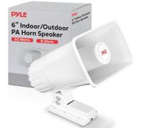 Pyle Altavoz PA para Interiores y Exteriores, 15,24 cm, 8 ohmios, 50 W, Pico de Montaje en Pared, con Soporte, Sistema de megafonía, Audio de Emergencia, Altavoz PA para Uso de Alarma de almacén