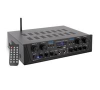 Pyle Amplificador Bluetooth - Amplificador de Audio inalámbrico Karaoke - Altavoz de Cine en casa de Audio estéreo de 4 Canales - Receptor de Potencia de Sonido con AUX IN, FM