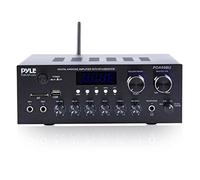 Pyle Amplificador de Audio estéreo Bluetooth, 300 W, Doble Canal, MP3, USB, SD, AUX, RCA, Mic, Auriculares, FM, LED, Eco Delay, para Cine en casa, Estudio
