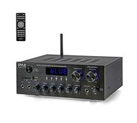 Pyle Amplificador de Audio, para el hogar, Estudio, 300W, Bluetooth, Estereo, 2 Canales, Sistema de Audio MP3, USB, SD, AUX, RCA, Microfono, Audiofonos, FM, LED