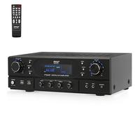 Pyle Amplificador Receptor de Cine Bluetooth para el hogar, Amplificador de Potencia máxima de 500 vatios con Agudos, Graves, Control de Eco, MP3/USB/FM, Sistema estéreo de Audio de Doble Canal para