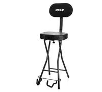 Pyle Asiento y Soporte Plegable para Guitarra, Acolchado, Respaldo ergonomico, Ideal para Guitarras acusticas, electricas y Bajos, Capacidad Maxima de Carga 300lbs