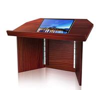 Pyle Atril de Mesa Plegable, Soporte de Lectura para Clases, Profesores, oradores, conferencias, Ideal para portátiles, Libros y Materiales de enseñanza, 68 x 39 x 35 cm, marrón, Madera