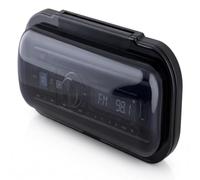 Pyle Carcasa Protectora para Radio Marina, Impermeable, 1 DIN, para radios de Coche y Marina, Resistente a los Rayos UV, con Tapa abatible, Ideal para Barcos, autocaravanas y Exteriores, Color Negro