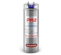 Pyle Condensador de Potencia Digital de 5.0 Farad - Accesorio de Alto Rendimiento para Audio de Coche con Pantalla Digital Azul | Lectura de Voltaje | Protección Contra Sobretensión