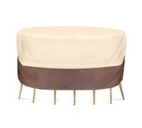 Pyle Cubierta para Silla de Patio - Armor Shield Lawn Veranda Porch Deck Otomano Wicker Furniture Cover with Air Vent - Fits Round Table and 4 Standard Seat 60" Dia. x 23" H - PVCTBLCH52 (Medium)