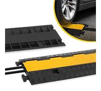 Pyle Cubre Cables Suelo, Pasacable, Canaleta, Interiores, Exteriores, Soporte de 907kgs, Tapa Superior Abatible, Diseño de 2 Canales, Protector de mangueras de Alta Resistencia, Seguro