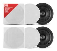 Pyle Deckenlautsprecher, Einbaulautsprecher, 300W- Deckenlautsprecher Bluetooth, 2 Wege Lautsprecher, Wandlautspreche, 25cm, Flache Lautsprecher, rund, Ceiling Lautsprecher, 28cm, für Zuhause/Büro