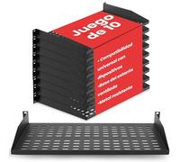 Pyle Estante para Rack de Servidor de 19 Pulgadas 1U - 10 Estantes Metálicos Ventilados para Óptimo Flujo de Aire, Montaje en Pared o Rack, Soporta hasta 110 lbs, Plataforma de Estante de 17 x 10’’