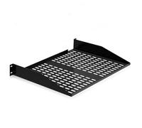 PYLE Estantería, Rack 19", Bandeja, Servidor. Estantes ventilados para Buena circulación del Aire, Montaje en Pared. Compatible, Universal, Soporte de Ordenador. 1 Pieza Negro