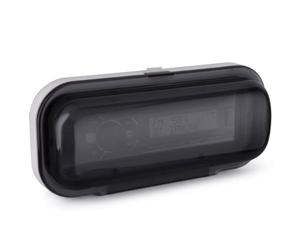 Pyle Funda Estéreo Marina Resistente al Agua - Protector de Radio para Barco de Alta Resistencia de Color Ahumado con Puerta Superior y Junta de Montaje con Resorte Incluida