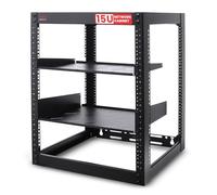 Pyle Gabinete de red para servidores de 15U - Estante de marco abierto, diseños resistentes de montaje en pared para servidores y equipo AV | Compatible con equipos estándar de 19 pulgadas (negro)