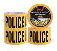 Pyle Juego de 4 Cintas de Seguridad de policía Que no cruzan Barricada, Rollo de Cinta de 656 pies de Largo Adecuado para una Amplia Gama de Aplicaciones, Incluyendo Obras en Carretera, Eventos y