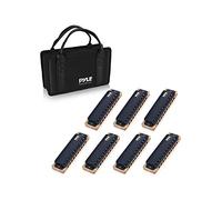 Pyle - Kit de armónica diatónica de metal con 10 agujeros (7 piezas, incluye estuche de almacenamiento y paño de pulido, llave de C, ideal para lecciones o bandas de principiante, PHARM48ST)