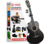Pyle Kit de guitarra acústica para principiantes, 1/4 de tamaño junior, instrumento de cuerda de nailon con cejilla, bolsa de concierto, correa, juego de cuerdas extra, guitarras para principiantes,