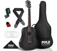 Pyle Kit de Guitarra Acústica para Principiantes - Diestro, 1/2, Negro