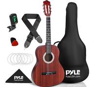 Pyle Kit de Guitarra Acústica para Principiantes - Diestro, 3/4, Sapeli