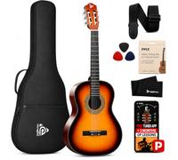 Pyle Kit de Guitarra Acústica para Principiantes - Diestro, 3/4, Sun burst brillante