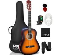 Pyle Kit de Guitarra Acústica para Principiantes - Diestro, 3/4, Sunburst mate