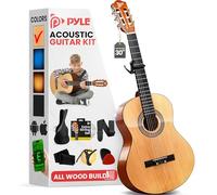 Pyle Kit de guitarra acústica para principiantes, tamaño junior 1/4, cuerdas de nailon, con cejilla, correa, juego de cuerdas extra y bolsa de concierto