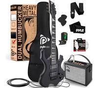 Pyle kit guitarra electrica de iniciacion, Heavy Metal, Tipo Hacha, con Amplificador, tamaño Completo, Accesorios