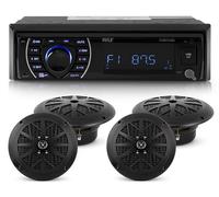 Pyle Kit Receptor Marino con Unidad Principal y Altavoces, Estereo, Digital LCD, Bluetooth, Microfono, Sistema de Radio Am/FM, Impermeables, Lectores MP3/SD y Mando a Distancia