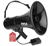 Pyle megafono, Altavoz, Portatil, 50V, Volumen ajustable, Sirena, Correa para el hombro, Entrada AUX, Compacto, Ideal para anuncios, Eventos, Deportes y mas