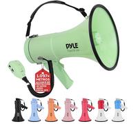 Pyle megafono, Altavoz, Portatil, 50V, Volumen ajustable, Sirena, Correa para el hombro, Entrada AUX, Compacto, Ideal para anuncios, Eventos, Deportes y mas