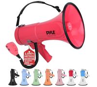 Pyle megafono, Altavoz, Portatil, 50V, Volumen ajustable, Sirena, Correa para el hombro, Entrada AUX, Compacto, Ideal para anuncios, Eventos, Deportes y mas