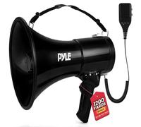 Pyle Megáfono con Sirena y micrófono, Altavoz de 50 W, Entrada Auxiliar, portátil, Ideal para Uso al Aire Libre, ergonómico y Resistente, con reproducción de MP3
