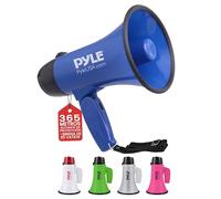 Pyle megafono, Portatil, Altavoz, Sirena, Compacto, Funciona con Pilas, Potencia de 20V, Microfono, Sonido PA, Mango Plegable, Ideal para policias, Porristas, Entrenadores