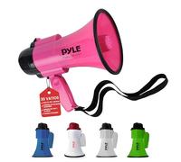 Pyle megafono, Portatil, Altavoz, Sirena, Compacto, Funciona con Pilas, Potencia de 30V, Microfono, Sonido PA, Mango Plegable, Ideal para policias, Porristas, Entrenadores