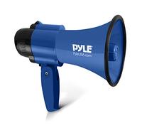 Pyle megafono, Portatil, Altavoz, Sirena, Compacto, Funciona con pilas, Potencia de 30V, Microfono, Sonido PA, Mango plegable, Ideal para policias, Porristas, Entrenadores