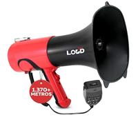 Pyle Megáfono Portátil Bullhorn - Altavoz PA Compatible con Bluetooth con Cambiador de Voz Incorporado, Alcance de 1500 Yardas, Sirena, Control de Volumen Ajustable de 100W, Altavoz para Deportes