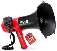Pyle Megáfono Portátil con Bluetooth, Sirena, Cambiador de Voz, 100W, 1370m Alcance, Altavoz Recargable para Deportes al Aire Libre, Emergencias, Seguridad y Evacuaciones