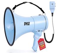Pyle Megáfono Unisex Pmpra514bk Bullhorn Ligero y portátil, Entrada Auxiliar (3,5 mm) para MP3/música, Sirena automática, 50 W, micrófono/conversación (Azul), Azul