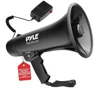 Pyle megafono, Altavoz, Portatil, Alcance de 1200 yardas, Sirena, Control de volumen, Ideal para entrenadores, Policias, Futbol, Baseball