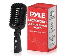 PYLE Micrófono vintage, Vocal, Dinamico, Unidireccional, Cable XLR, Universal