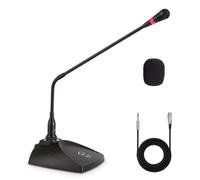 Pyle Micrófono Cuello Cisne, De Condensador, Mesa, Karaoke, Conferencias, Estudio, Cable de Sonido XLR a ¼