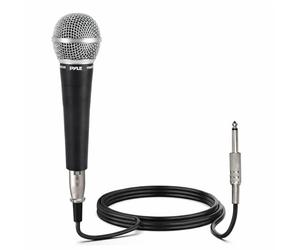 PYLE Micrófono profesional dinámico de mano. Vocal, unidireccional y manual. conexión XLR, cable de ¼ “, color negro