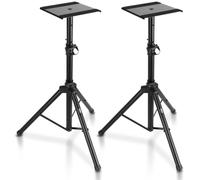 Pyle, Monitor de Estudio Dual, Kit de Montaje de Soporte de 2 Altavoces, par de trípodes Resistentes, Soportes de Altavoz de Altura Ajustable, Base de Plataforma de Metal, Pin de Seguridad de fácil