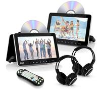 Pyle Monitores Universales para Reposacabezas de Coche, 10.5", Reproductores de DVD, Transmisores IR y FM, Auriculares Inalambricos