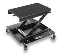 Pyle Moto elevadora, Gato Tipo Tijera, Deslizante, Acero Reforzado, Capacidad de 500kg, Plegable, Portatil, Facil de almacenar
