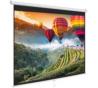 Pyle Pantalla de proyección Manual, Desplegable, Enrollable, para Cine en casa, Pared o Techo, Retráctil, Universal, De 84" con Bloqueo automático, Altura Ajustable, Borde Negro de enmascaramiento