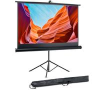 Pyle Pantalla de proyección portátil 152 cm con trípode - Enrollable, Formato HD 16:9, Superficie Mate Premium - para Interiores y Exteriores, Ideal para Cine en casa y reuniones