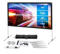 Pyle Pantalla de proyector con Soporte, 203cms, 16:9 HD 4K, Portátil, Ligera, Plegable, para Interior y Exterior, Cine en casa con Marco