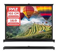 Pyle Pantalla de proyector portátil de 102 cm - Soporte móvil Ligero con Sistema de fácil despliegue para Uso en escuelas, reuniones, conferencias y Espacios Interiores o Exteriores