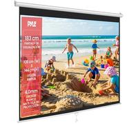 Pyle Pantalla proyector, 72”, Ajustable, Auto Bloqueo, Retractil hacia Abajo, con Borde Negro